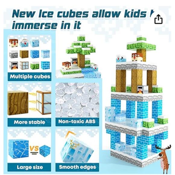 108PCS Magnetic Blocks Magnet Toy Mine Magnet World Frozen Ice Edition - Picture 5 of 7